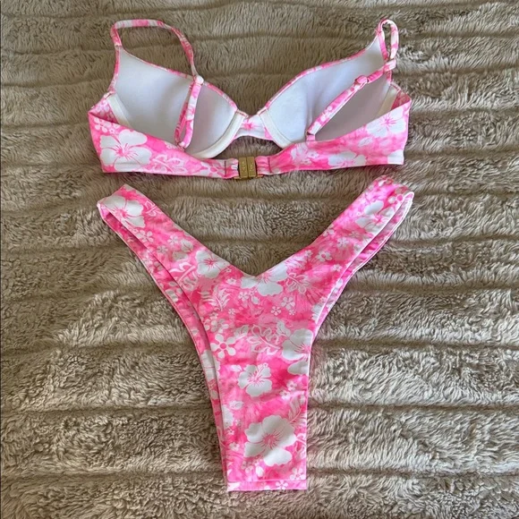 Pink Floral Bikini Set - Picture 3 of 8